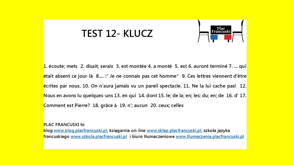 Francuski test 12 klucz